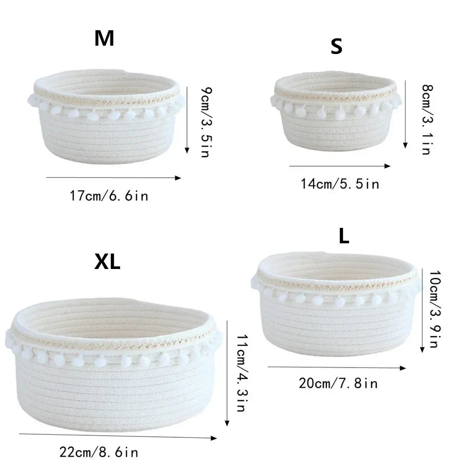 Cotton Rope Tassel Storage Basket - image 5