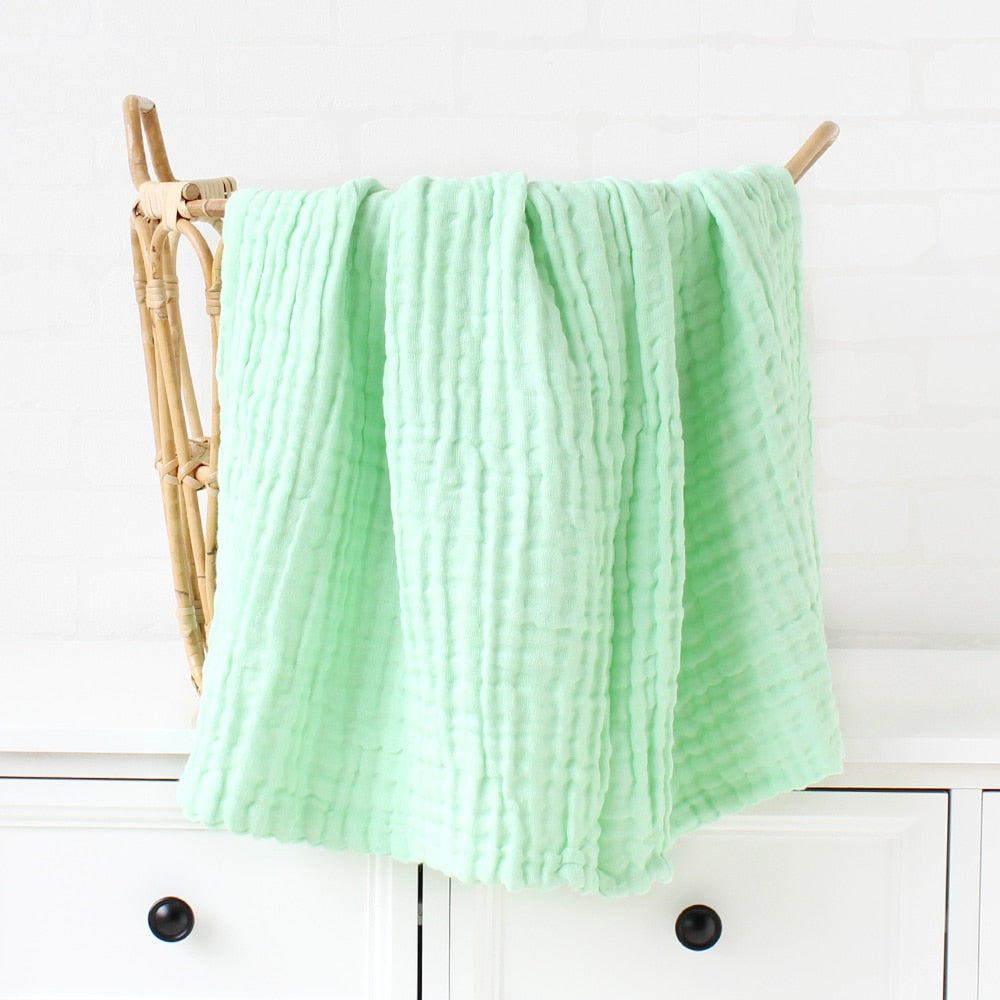 Bamboo Cotton Baby Blanket: Infant Swaddle Wrap | Warm Quilt | Muslin Bed Cover