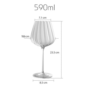 Prism Ripple Crystal Glass Household Goblet High Foot Glass Handmade Ultra Thin Cold Incision Mouth Wine Glass