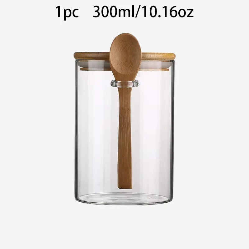 Glass Jar with Bamboo Lid and Spoon - image 8