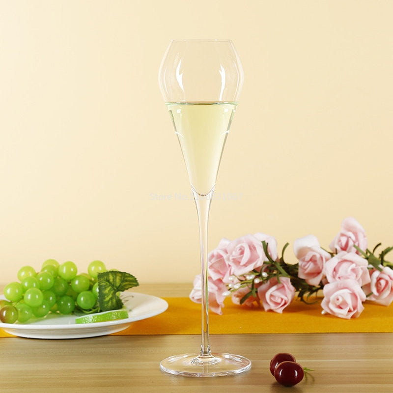 2PCS Classy Champagne Flutes Lead-Free Premium Crystal Hand Blown Crystal Champagne Glasses for Wedding Anniversary Christmas