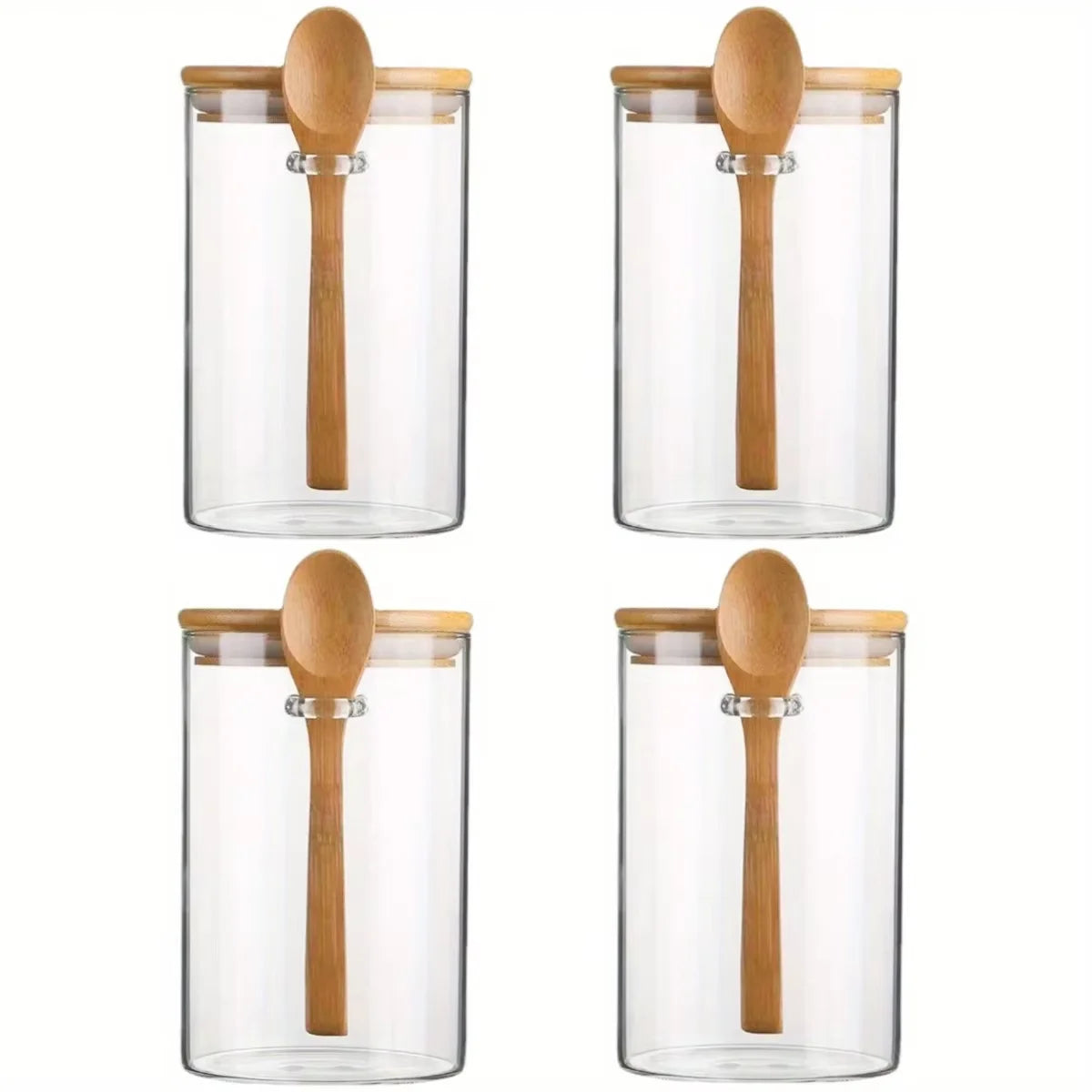 Glass Jar with Bamboo Lid and Spoon - image 7