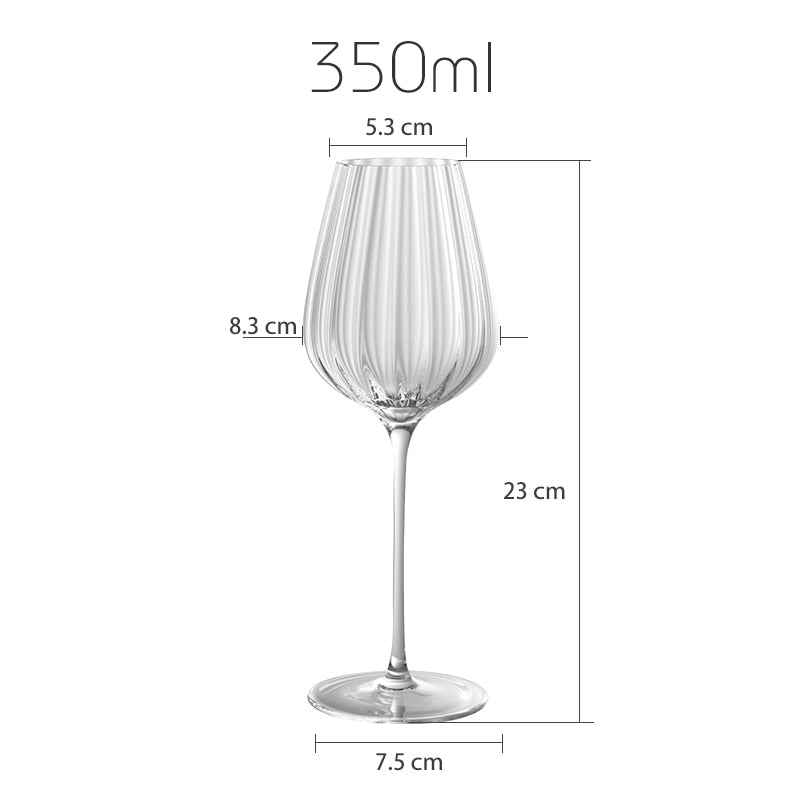 Prism Ripple Crystal Glass Household Goblet High Foot Glass Handmade Ultra Thin Cold Incision Mouth Wine Glass