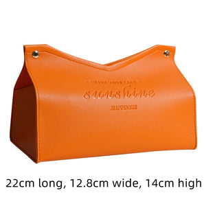 Leather Tissue Box Home Living Room Decoration Bedroom Kitchen Desktop Nordic Large Storage Box Napkin Holder