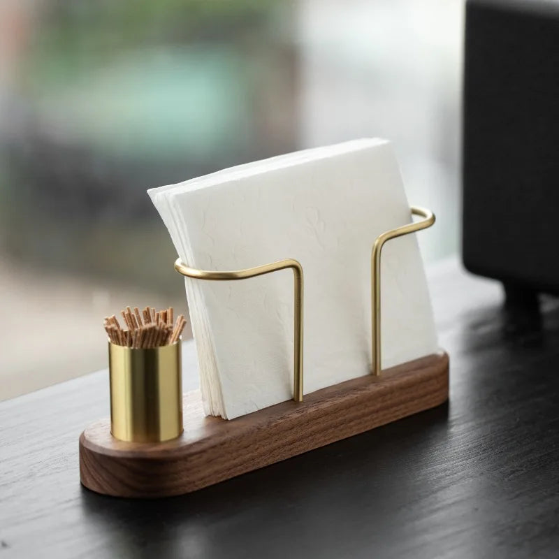 Wood & Metal Napkin and Tissue Holder - image 2