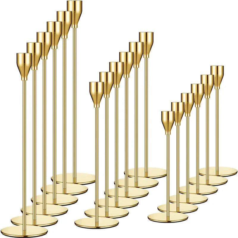 Metal Taper Candle Holders – Set of 3