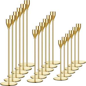 Metal Taper Candle Holders – Set of 3 - thumbnail 1