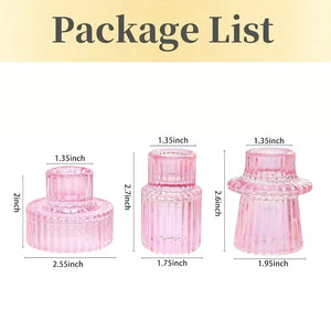Ribbed Glass Tealight Holders – Set of 3 - thumbnail 7