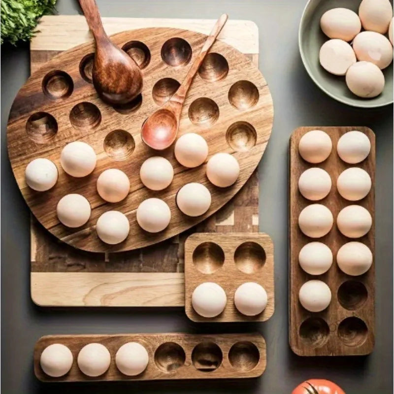 Acacia Wood Egg Tray - image 1