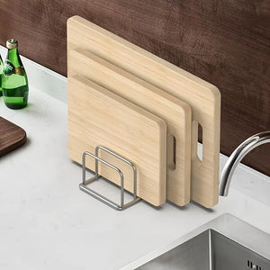 Stainless Steel Pot Lid & Cutting Board Rack - thumbnail 3
