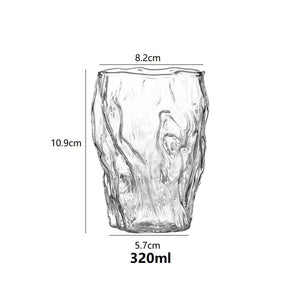 320ml Japanese Hammered Glass Cups Irregular Coffee Mug Foreign Wine Glasses Whiskey Glass Home Milk Tea Juice Cup Bar Drinkware