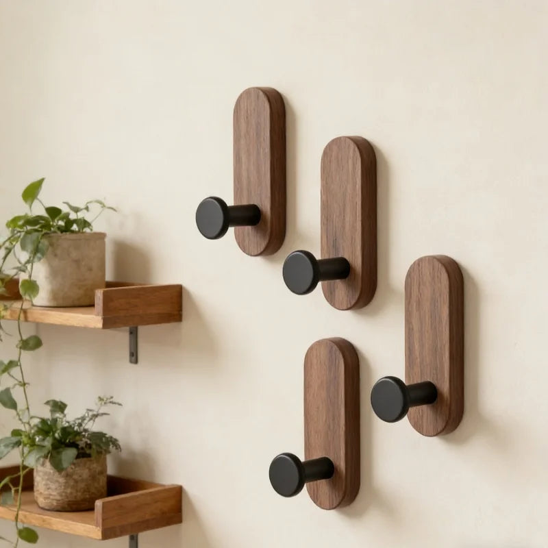 Self-Adhesive Wooden Wall Hooks - image 1