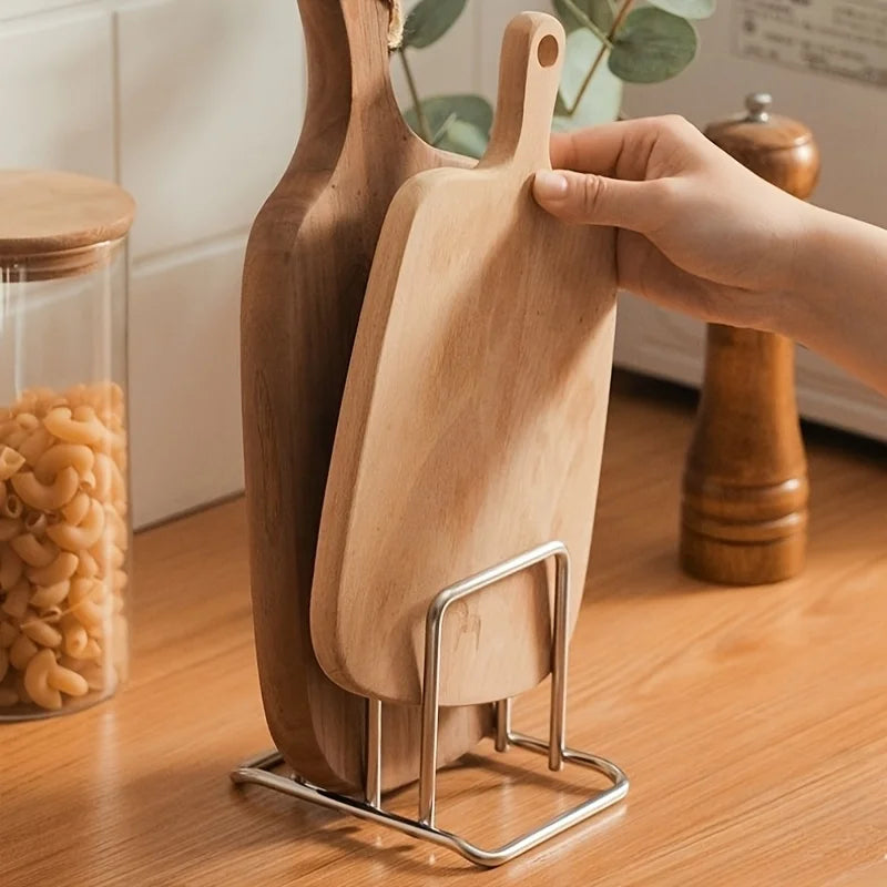 Stainless Steel Pot Lid & Cutting Board Rack - image 4
