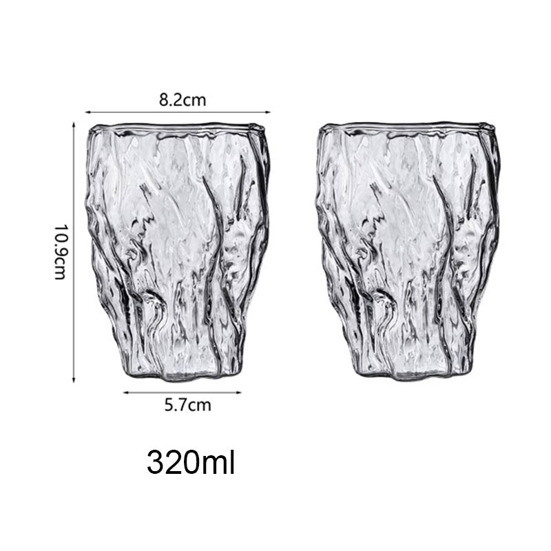 320ml Japanese Hammered Glass Cups Irregular Coffee Mug Foreign Wine Glasses Whiskey Glass Home Milk Tea Juice Cup Bar Drinkware