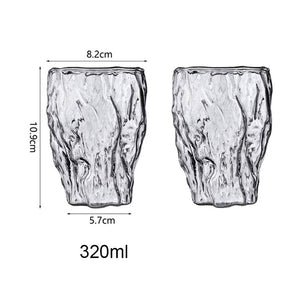 320ml Japanese Hammered Glass Cups Irregular Coffee Mug Foreign Wine Glasses Whiskey Glass Home Milk Tea Juice Cup Bar Drinkware