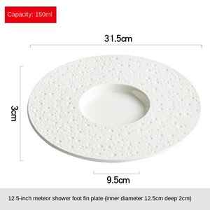 White creative home hotel tableware straw hat plate western food pasta plate soup plate home deep plate