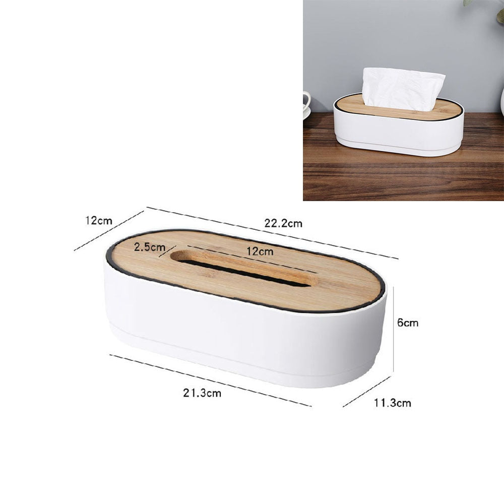 Japanese Tissue Box Napkin Storage Holder Wooden Cover ABS