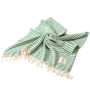 Luxury Striped Tassel Bath Towel: 100% Cotton | Sauna Spa | Home Travel | Beach