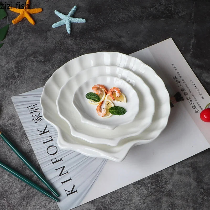 Shell-Shaped Ceramic Serving Plate - image 2
