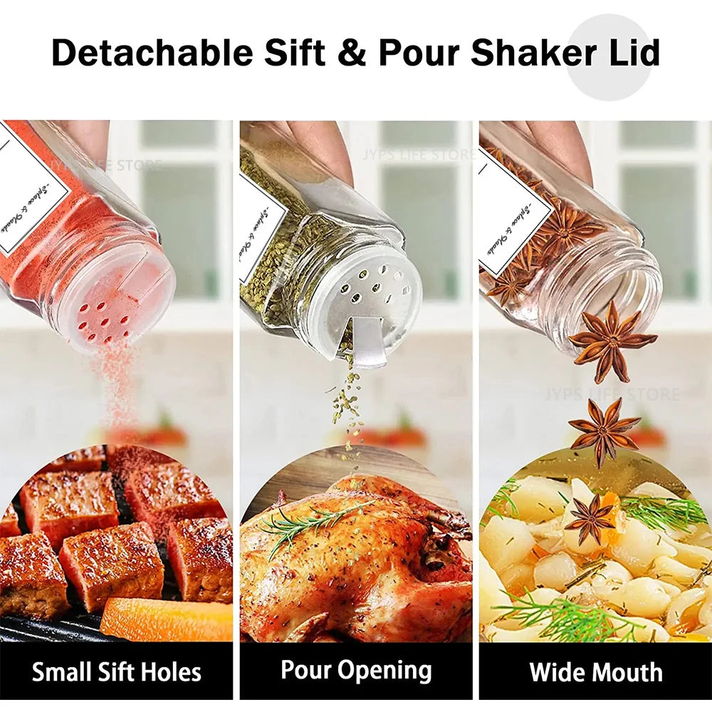 Glass Spice Jar Set with Labels & Funnel - image 2