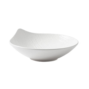 White Ceramic Salad Bowl: Light Luxury Dessert Bowl, Japanese Tableware Fruit Plate, High-End Soup Noodle Bowl, Large Bowl