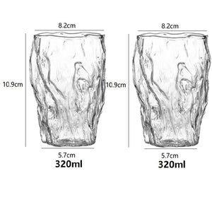 320ml Japanese Hammered Glass Cups Irregular Coffee Mug Foreign Wine Glasses Whiskey Glass Home Milk Tea Juice Cup Bar Drinkware