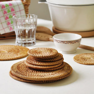 Hand-Woven Rattan Coaster & Trivet - thumbnail 6