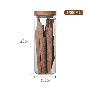 Airtight Glass Canister with Wood Lid - thumbnail 9