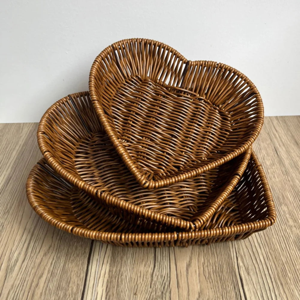 Heart-Shaped Woven Basket - image 1