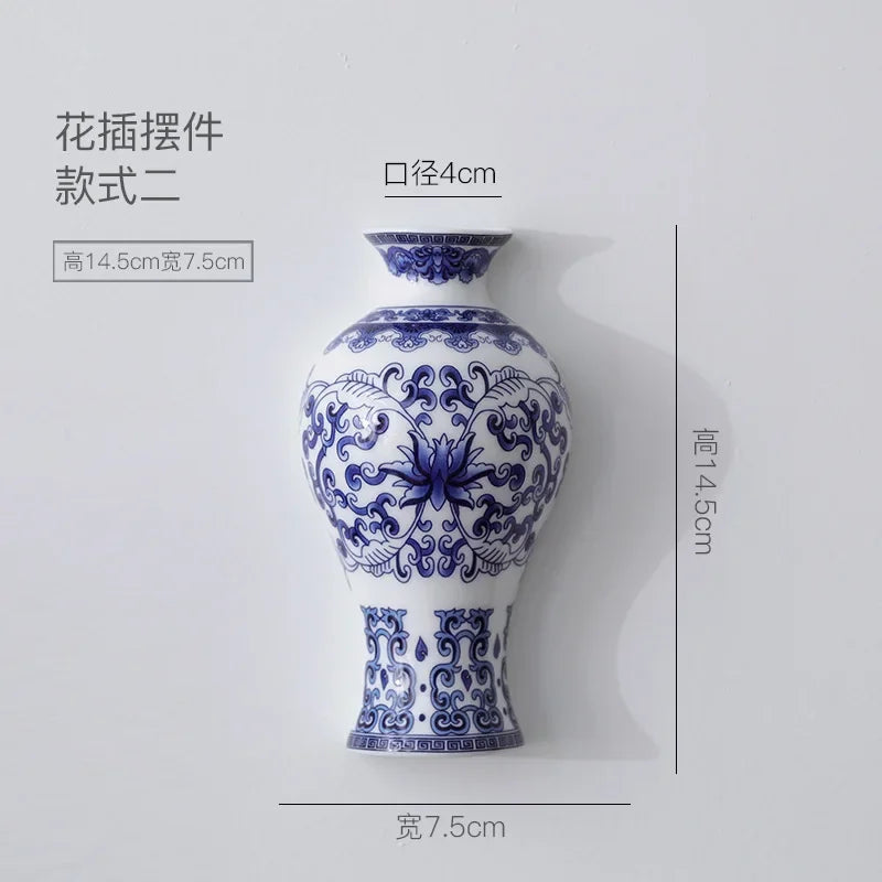 Blue & White Porcelain Wall Vase - image 5