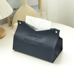 Leather Tissue Box Home Living Room Decoration Bedroom Kitchen Desktop Nordic Large Storage Box Napkin Holder