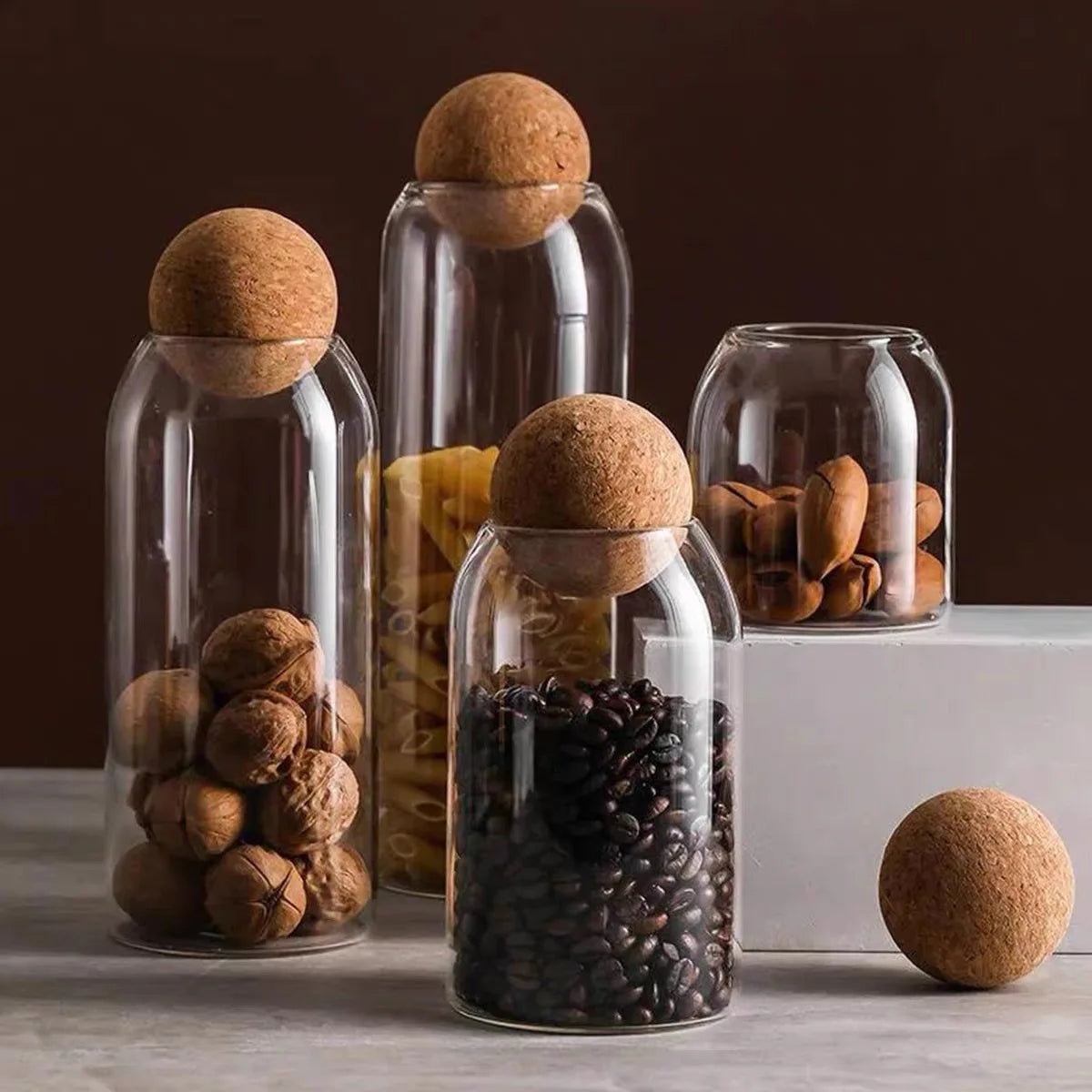 Glass Storage Jar with Cork Stopper - image 1