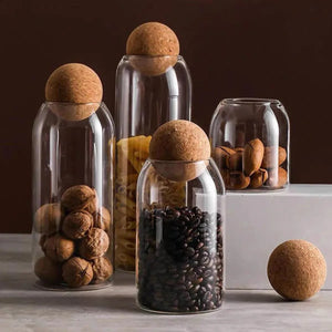 Glass Storage Jar with Cork Stopper - thumbnail 1