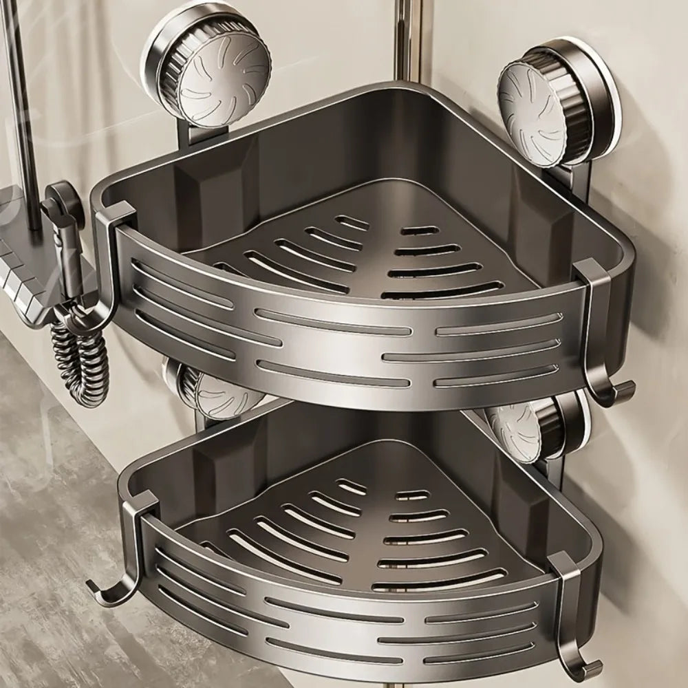 Suction-Mount Corner Shower Shelf - image 2