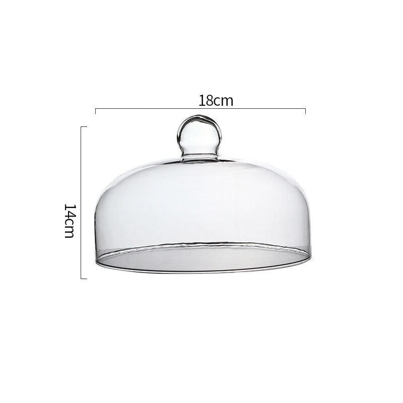 Simple Wooden Cake Stands Glass Cover Bread Pastry Dessert Plate Home Kitchen Cake Tools Fruit Display Plate Snack Dessert Trays
