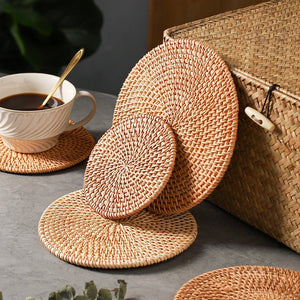 Hand-Woven Rattan Coaster & Trivet - thumbnail 4