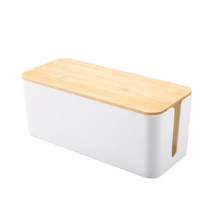 Cable Storage Box Wooden Power Line Storage Case Dustproof Charger Socket Organizer Wire Case Home Cable Winder Organizer