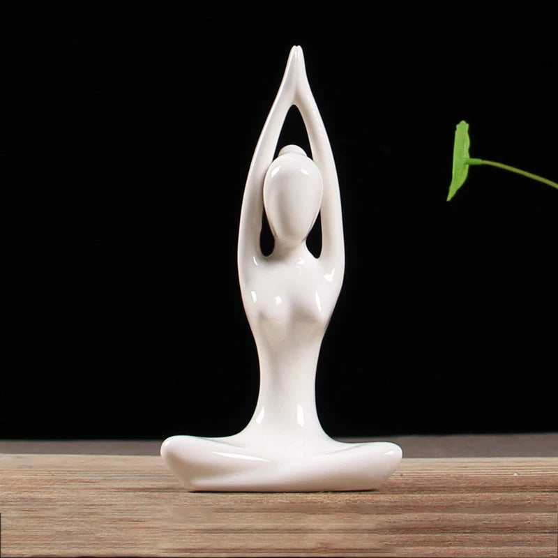 Abstract Ceramic Yoga Pose Figurine - image 2