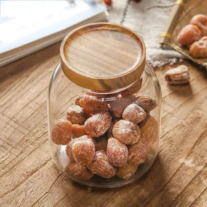 Airtight Glass Canister with Wood Lid - thumbnail 2
