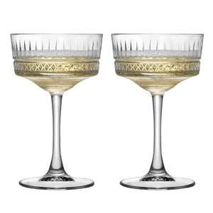 2PCS Elysia Champagne Cups, Goblet Cocktail Glasses Martini Glass