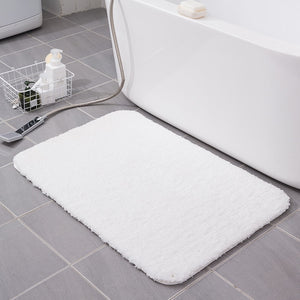 Solid White Bathroom Mat: Superfine Fiber Toilet Rug, Large Size, Non-slip Bathroom Lavatory Mat