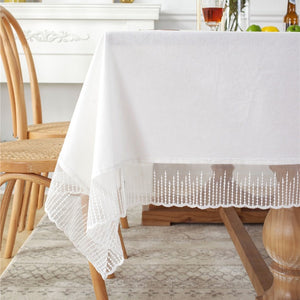 Tablecloth Rectangular Cotton White Coffee Table Lace Living Room Home Decor Table Cloth Wedding Decoration Table Cover Coat Mat